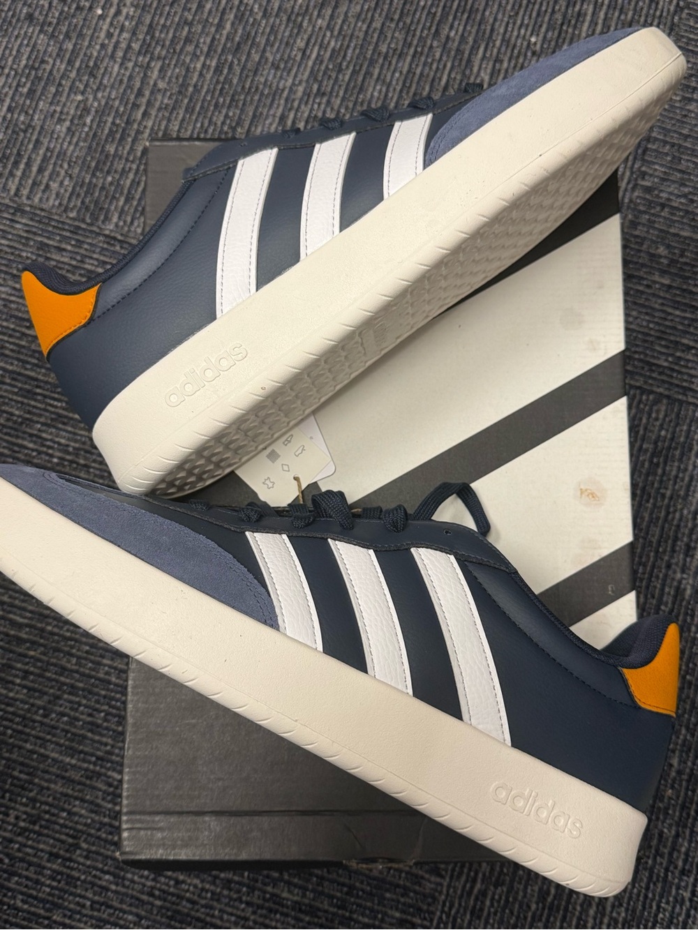 adidas Barreda - Navy, White & Orange Low-Top Sneakers